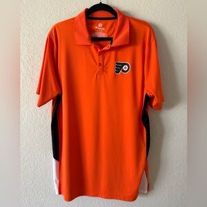 NHL Hockey Fanatics Philadelphia Flyers Orange Short Sleeve Polo Shirt Mens XL